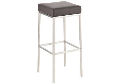 Ensemble de 2 tabourets de bar Montreal 85, similicuir, acier inoxydable, marron