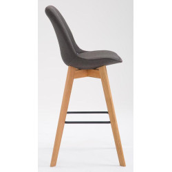 Ensemble de 2 tabourets de bar Metz en tissu naturel gris foncé