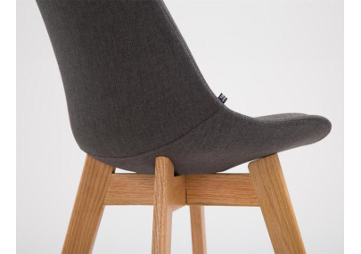 Lot de 2 tabourets de bar Metz tissu natura gris foncé