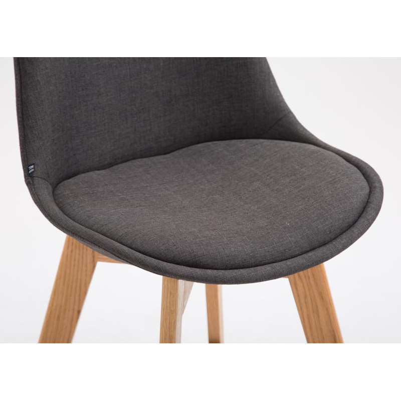 Ensemble de 2 tabourets de bar Metz en tissu naturel gris foncé