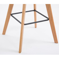 Ensemble de 2 tabourets de bar Metz en tissu Natura gris foncé