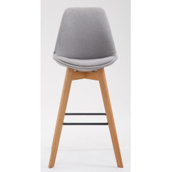 Set De 2 Taburetes De Bar Metz Tapizados En Tela Gris,Natural