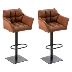 Set De 2 Taburetes De Bar Damaso Marrón claro,Negro