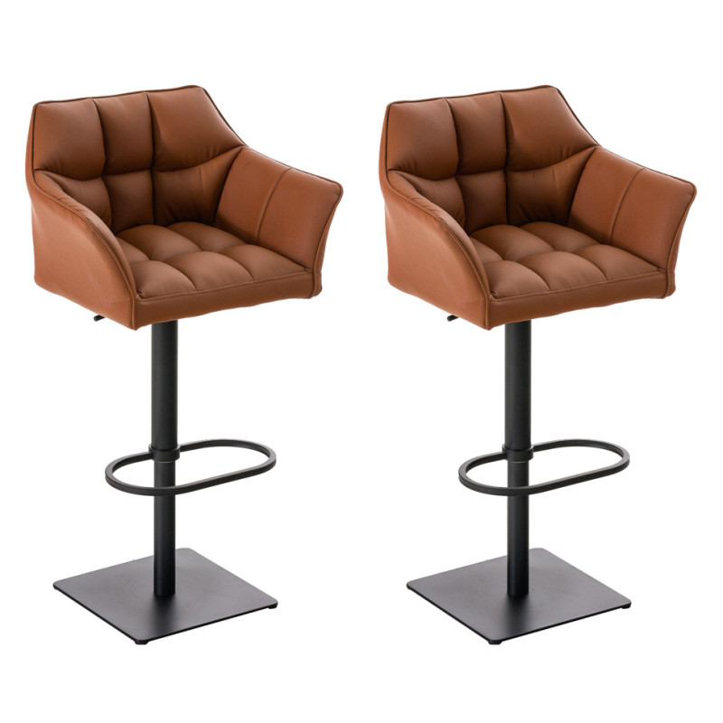 Set De 2 Taburetes De Bar Damaso Marrón claro,Negro
