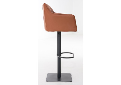 Ensemble de 2 tabourets de bar Damaso en similicuir noir et marron clair