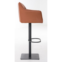 Ensemble de 2 tabourets de bar Damaso en similicuir noir et marron clair