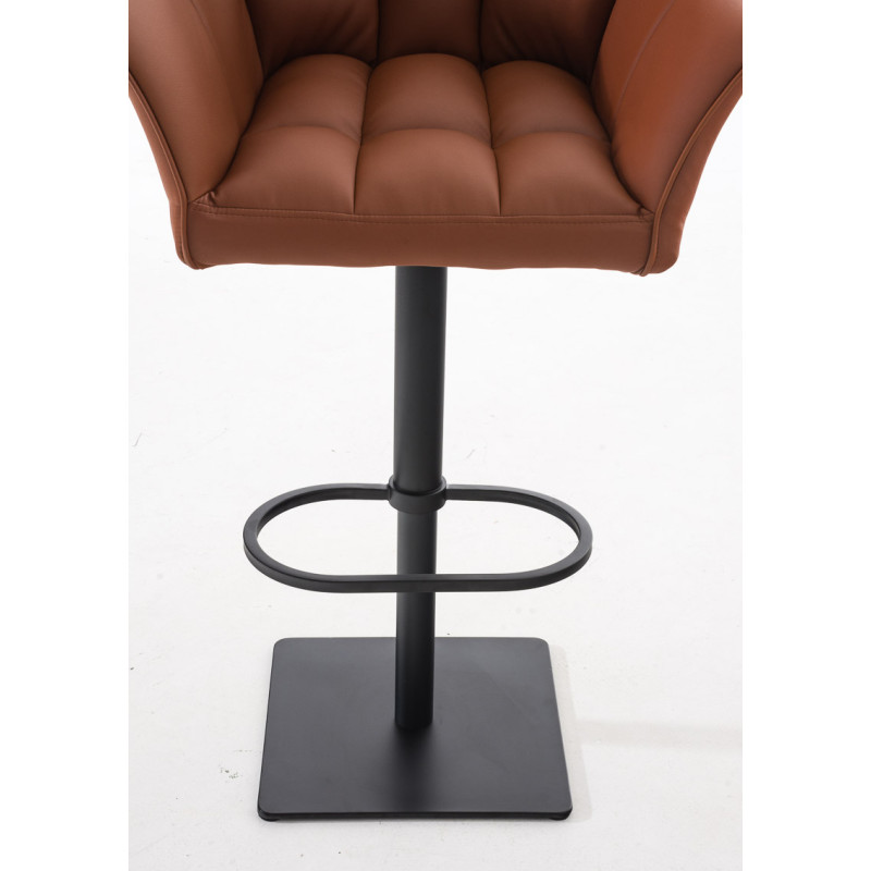 Ensemble de 2 tabourets de bar Damaso en similicuir noir brun clair