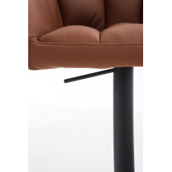 Ensemble de 2 tabourets de bar Damaso en similicuir noir brun clair