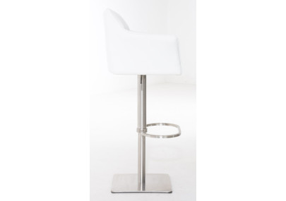 Lot de 2 tabourets de bar Damaso simili cuir acier inoxydable blanc