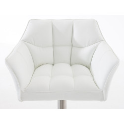 Ensemble de 2 tabourets de bar Damaso en similicuir et acier inoxydable blanc