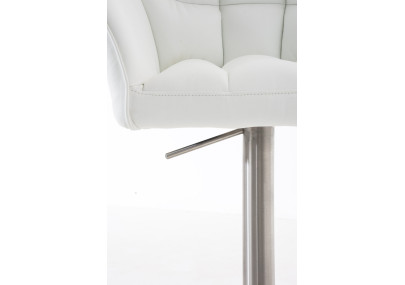 Lot de 2 tabourets de bar Damaso simili cuir acier inoxydable blanc