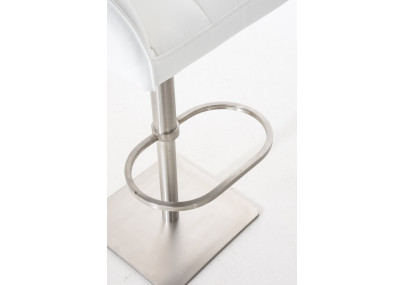 Ensemble de 2 tabourets de bar Damaso en similicuir et acier inoxydable blanc