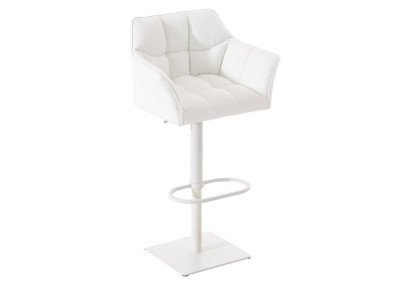 Ensemble de 2 tabourets de bar Damaso en similicuir blanc