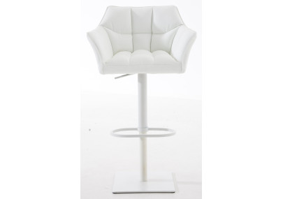 Ensemble de 2 tabourets de bar Damaso en similicuir blanc