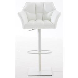Ensemble de 2 tabourets de bar Damaso en similicuir blanc blanc