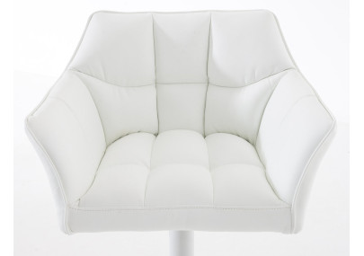 Ensemble de 2 tabourets de bar Damaso en similicuir blanc