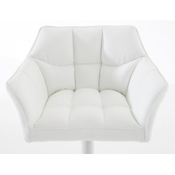 Ensemble de 2 tabourets de bar Damaso en similicuir blanc