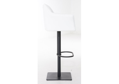 Ensemble de 2 tabourets de bar Damaso en similicuir noir et blanc