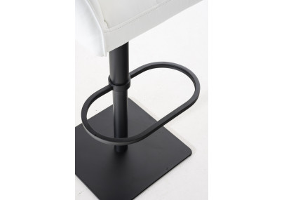 Ensemble de 2 tabourets de bar Damaso en similicuir noir et blanc