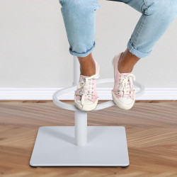 Ensemble de 2 tabourets de bar en tissu Damaso blanc