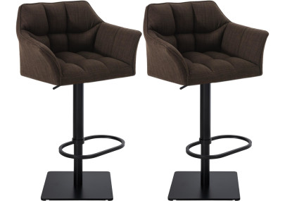 2er Set Barhocker Damaso Stoff schwarz