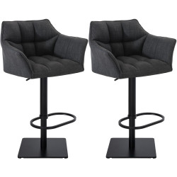 2er Set Barhocker Damaso Stoff schwarz