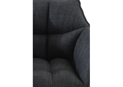 Ensemble de 2 tabourets de bar Damaso, tissu, noir/gris foncé