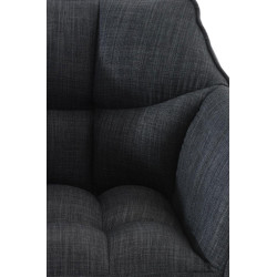 2er Set Barhocker Damaso Stoff schwarz