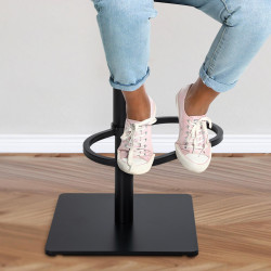 Ensemble de 2 tabourets de bar en tissu Damaso noir gris