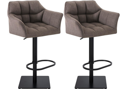 2er Set Barhocker Damaso Stoff schwarz