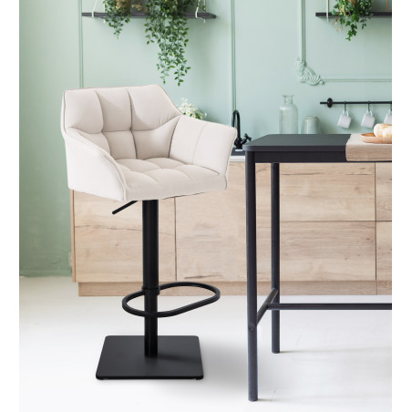 2er Set Barhocker Damaso Stoff schwarz