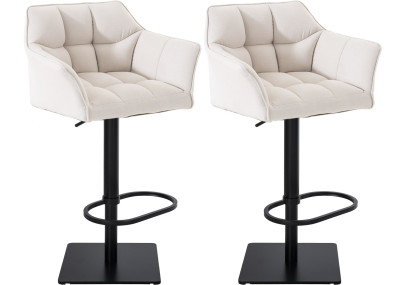 2er Set Barhocker Damaso Stoff schwarz