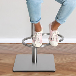 Ensemble de 2 tabourets de bar Damaso, tissu, acier inoxydable, brun terre