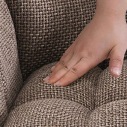 Ensemble de 2 tabourets de bar Damaso, tissu, acier inoxydable, brun terre