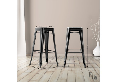 Tabouret de bar Joshua noir