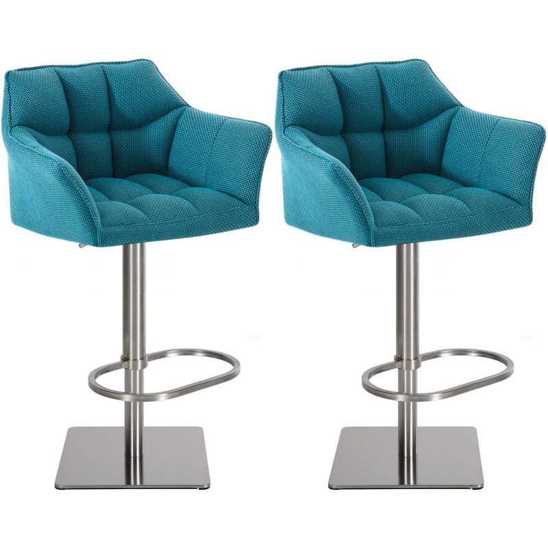2er Set Barhocker Damaso Stoff edelstahl