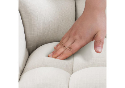 Ensemble de 2 tabourets de bar en tissu Damaso et acier inoxydable blanc