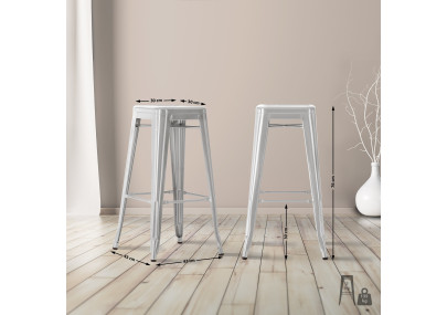 Tabouret de bar Joshua argenté