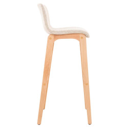 Ensemble de 2 tabourets de bar Hoover, tissu Natura, crème