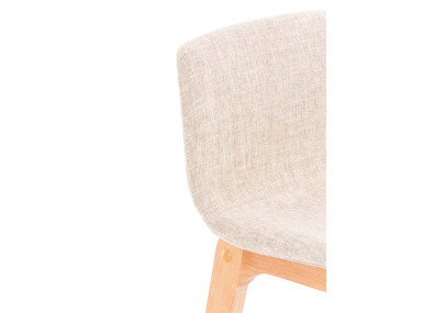 Ensemble de 2 tabourets de bar Hoover, tissu Natura, crème