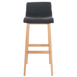 Ensemble de 2 tabourets de bar Hoover en tissu Natura gris foncé