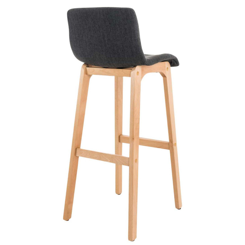 Ensemble de 2 tabourets de bar Hoover en tissu Natura gris foncé