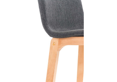 Ensemble de 2 tabourets de bar en tissu Hoover Natura gris foncé