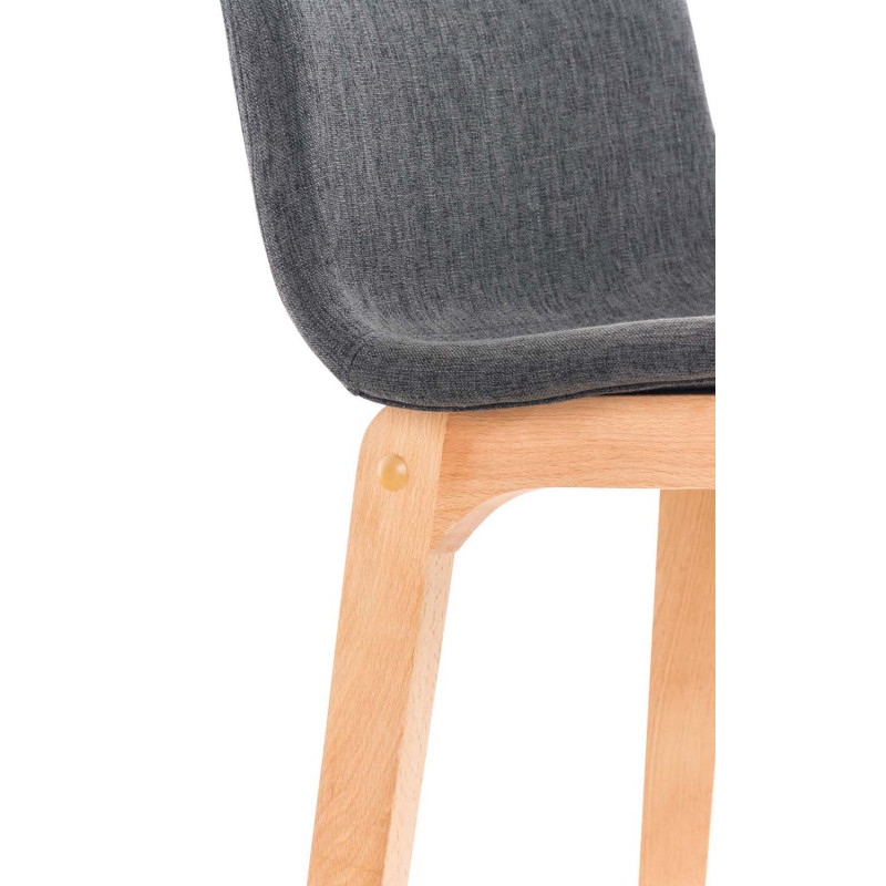 Ensemble de 2 tabourets de bar Hoover en tissu Natura gris foncé