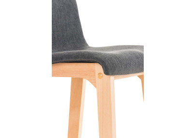 Ensemble de 2 tabourets de bar en tissu Hoover Natura gris foncé