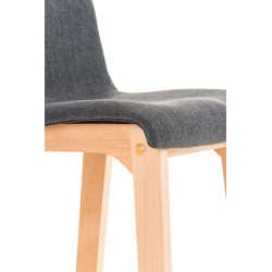 Ensemble de 2 tabourets de bar en tissu Hoover Natura gris foncé