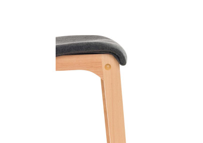 Ensemble de 2 tabourets de bar en tissu Hoover Natura gris foncé