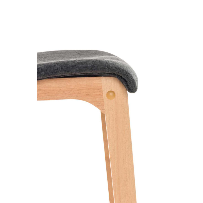 Ensemble de 2 tabourets de bar en tissu Hoover Natura gris foncé