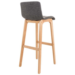 Ensemble de 2 tabourets de bar en tissu Hoover Natura gris clair