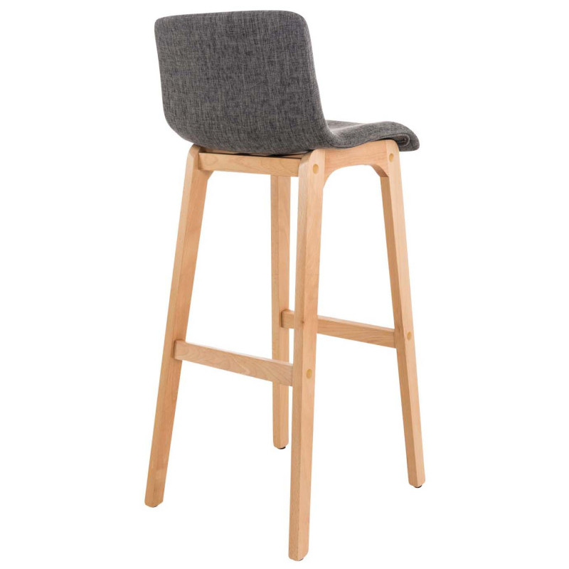 Ensemble de 2 tabourets de bar en tissu Hoover Natura gris clair